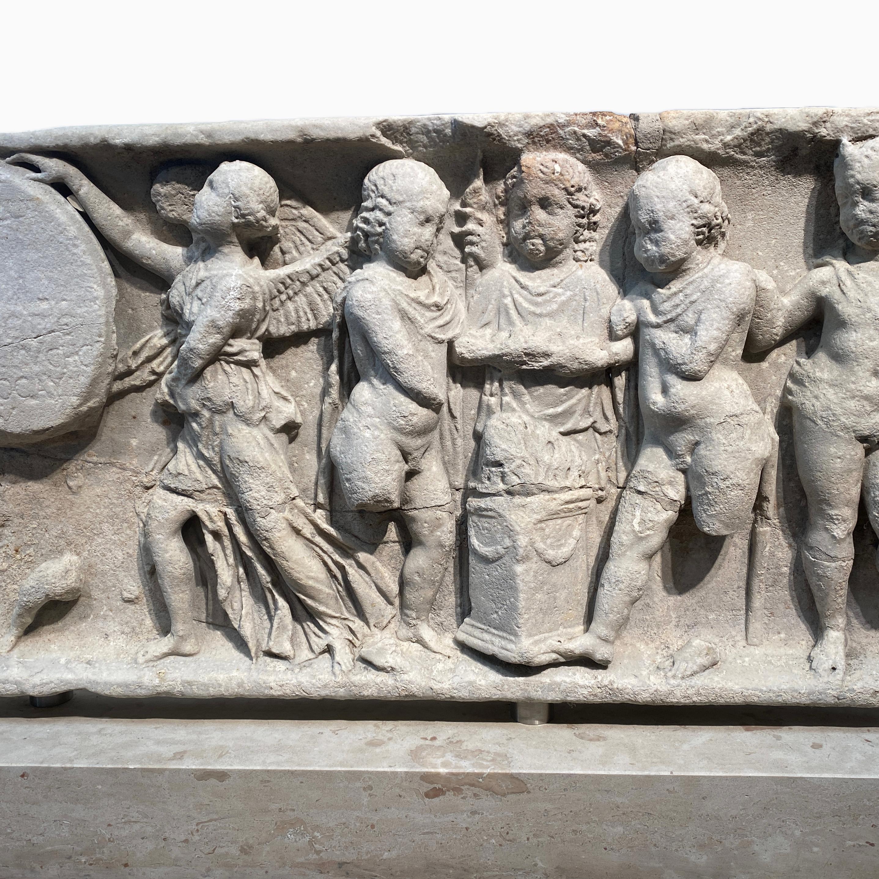 Roman Sarcophagus Front, 2nd Century AD In Good Condition In Kastrup, DK