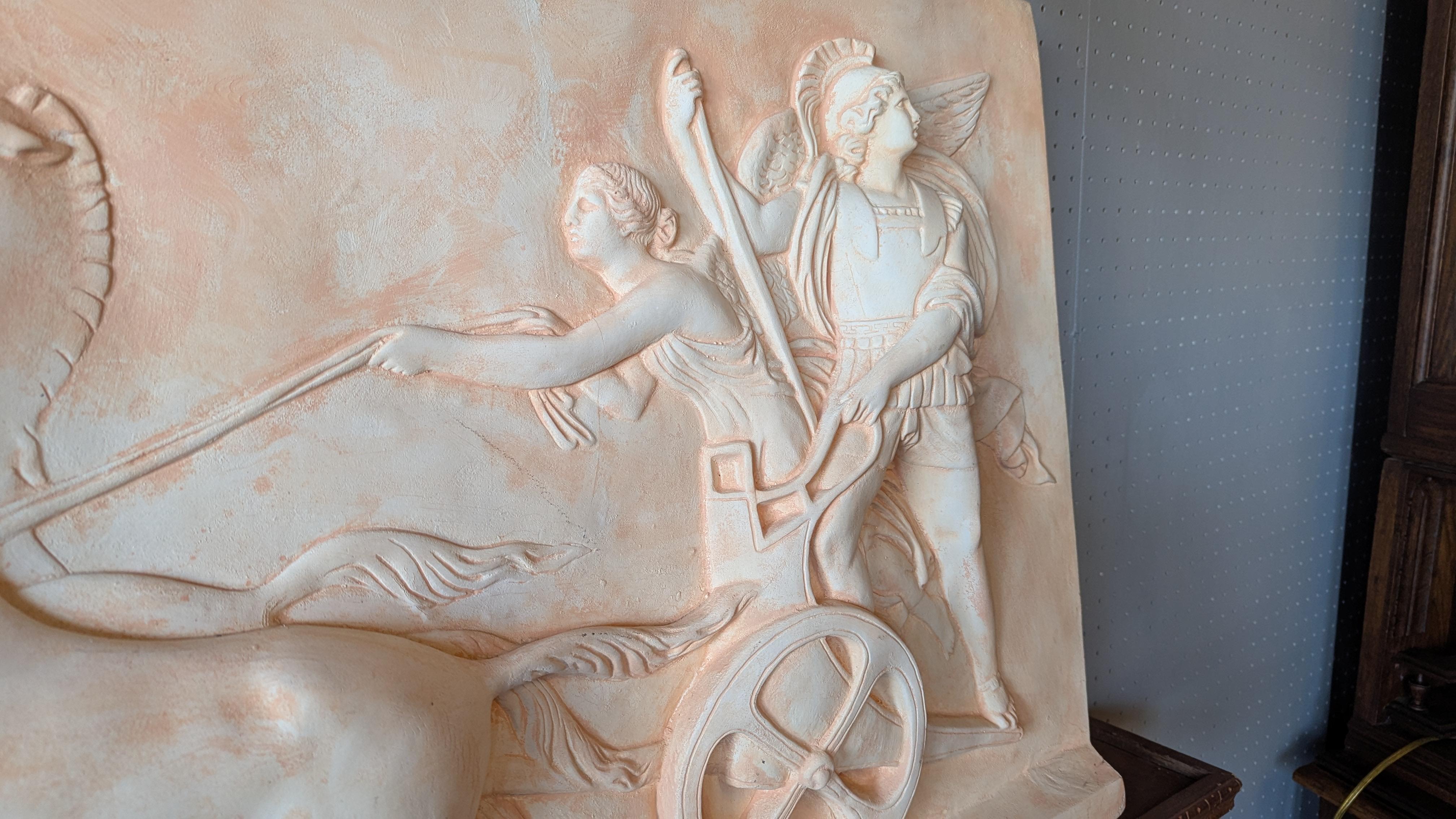 Roman Scene Frieze wall sculpture In Good Condition For Sale In Pueblo, CO