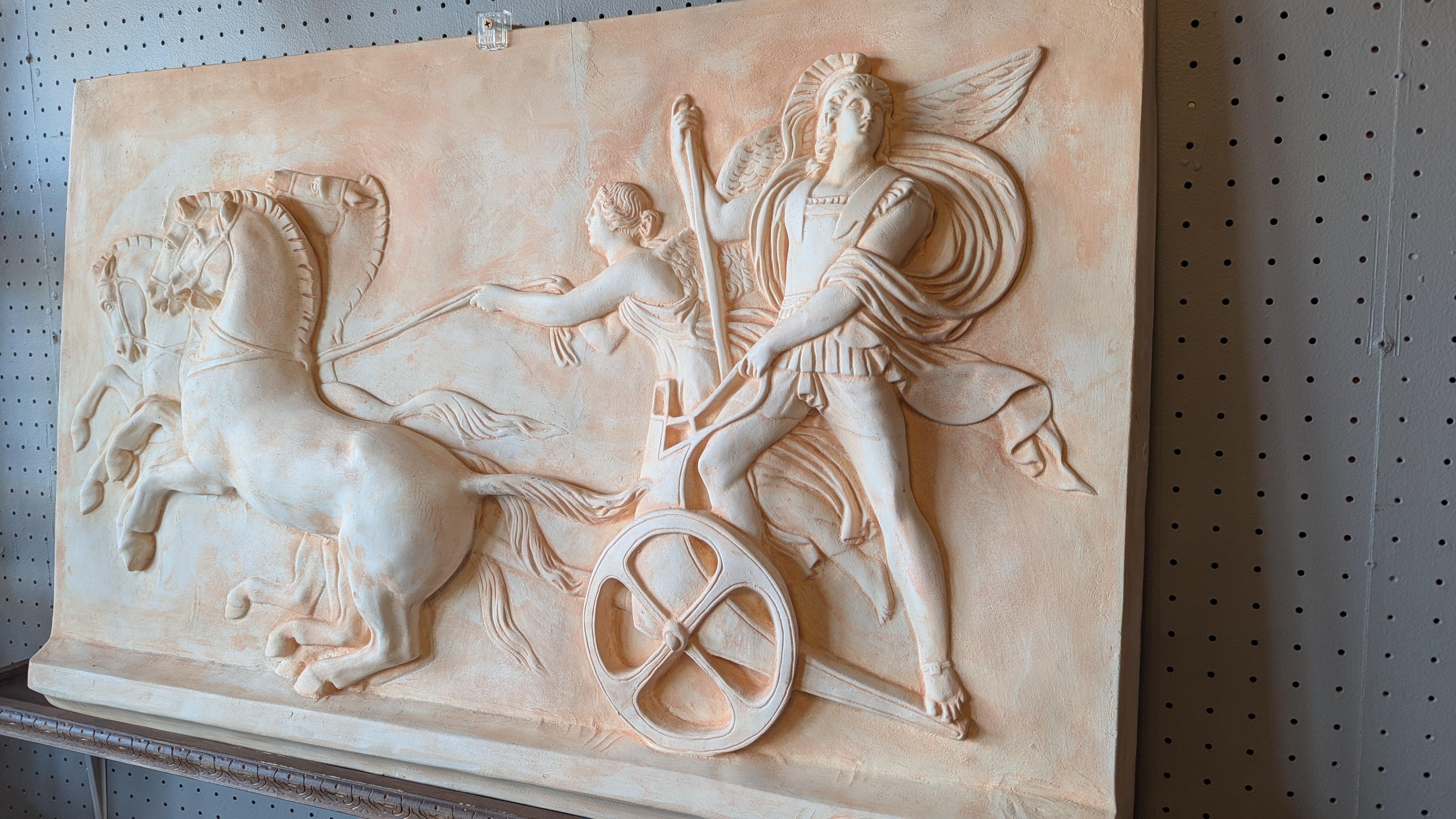 Plaster Roman Scene Frieze wall sculpture For Sale
