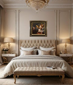 Nymph Daphne Cupid Paint Roman School 17th/18th Century Old master Oil on canvas