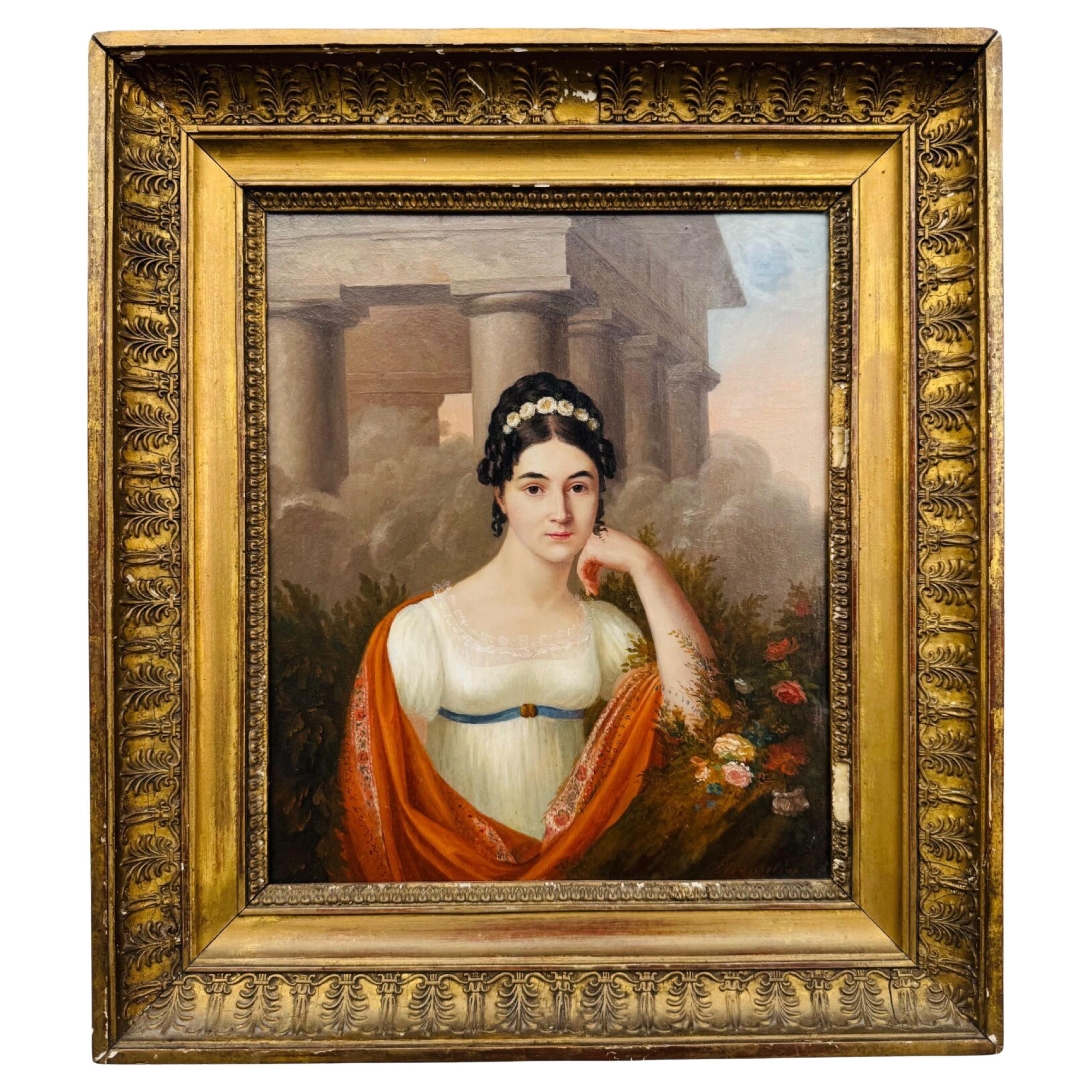 Roman School, early 19th century (Rome 1780-1842) "Portrait of a Young Woman"