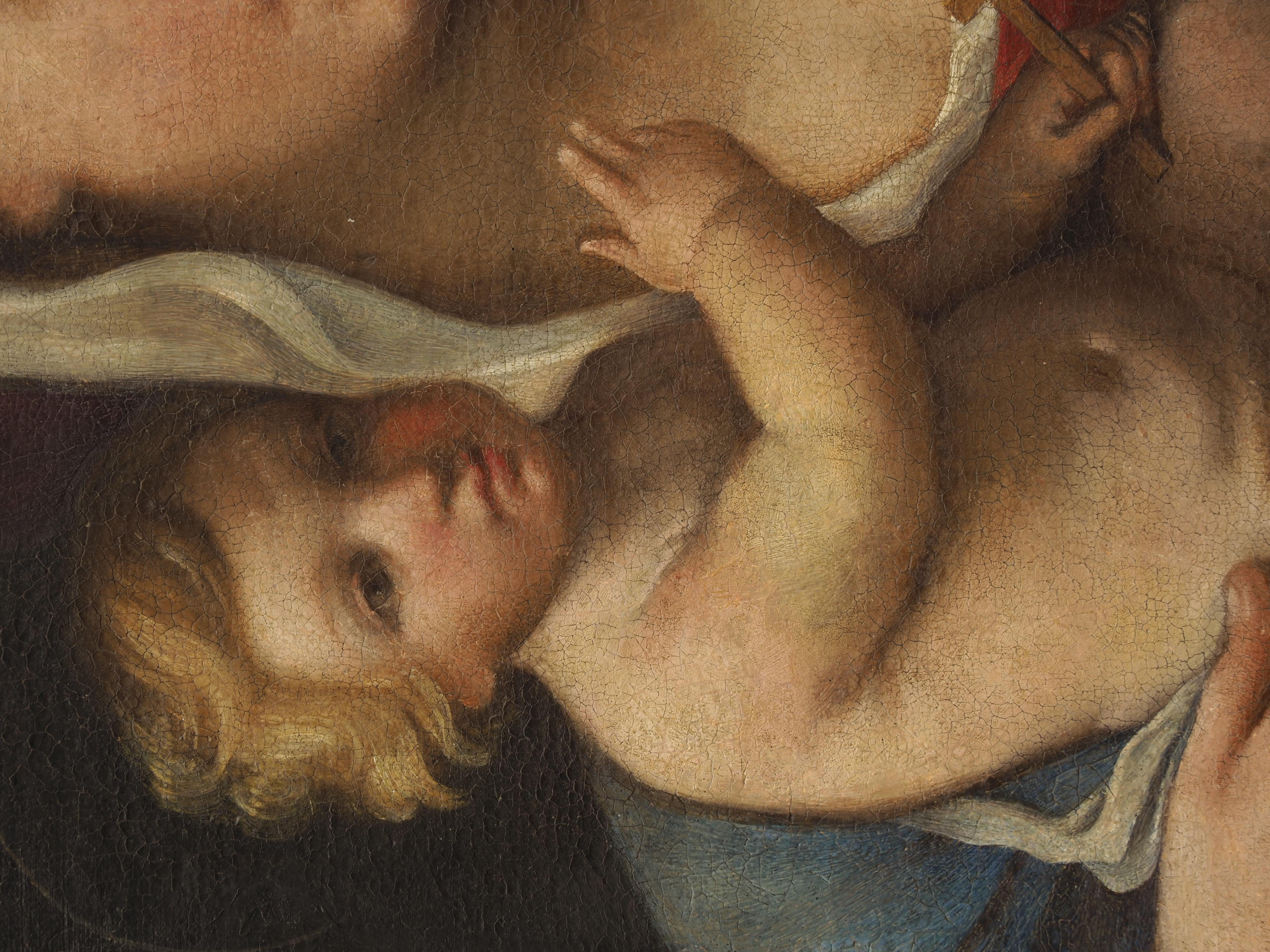 Toile École romaine italienne de peinture italienne - Madonna et enfant - Début du XVIIIe siècle en vente
