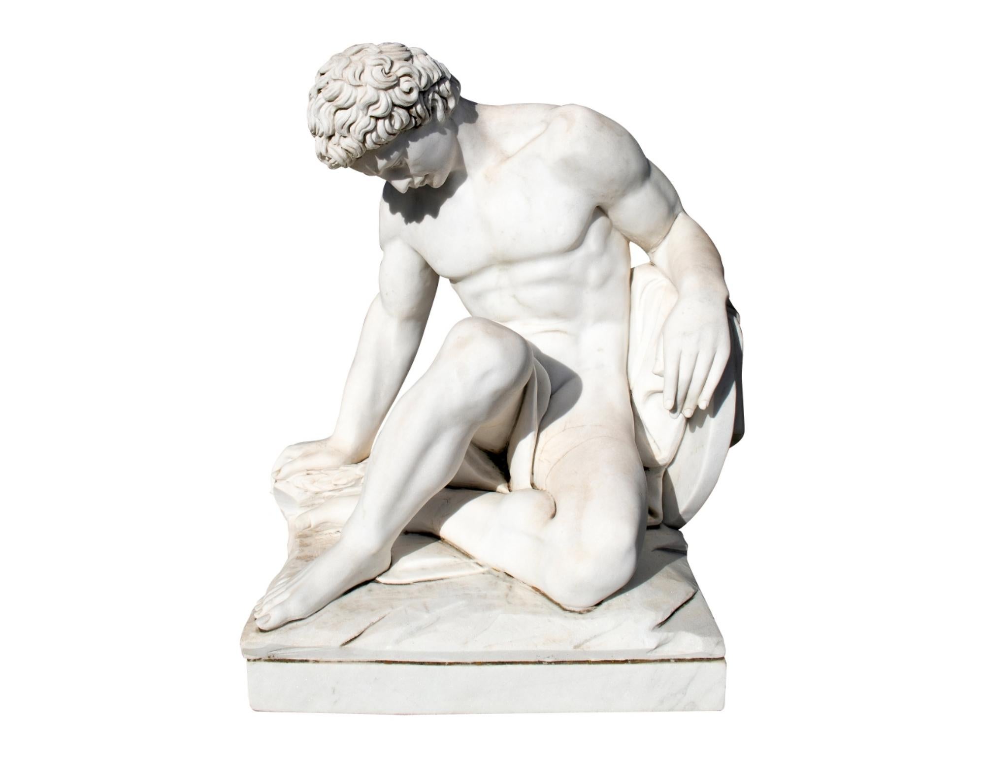 Hand-Crafted Roman Sculpture in Carrara White Marble, 20th Century