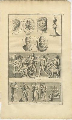 Roman Sculptures & Portrait Heads, Composite Antiquities Plate, Montfaucon 1721