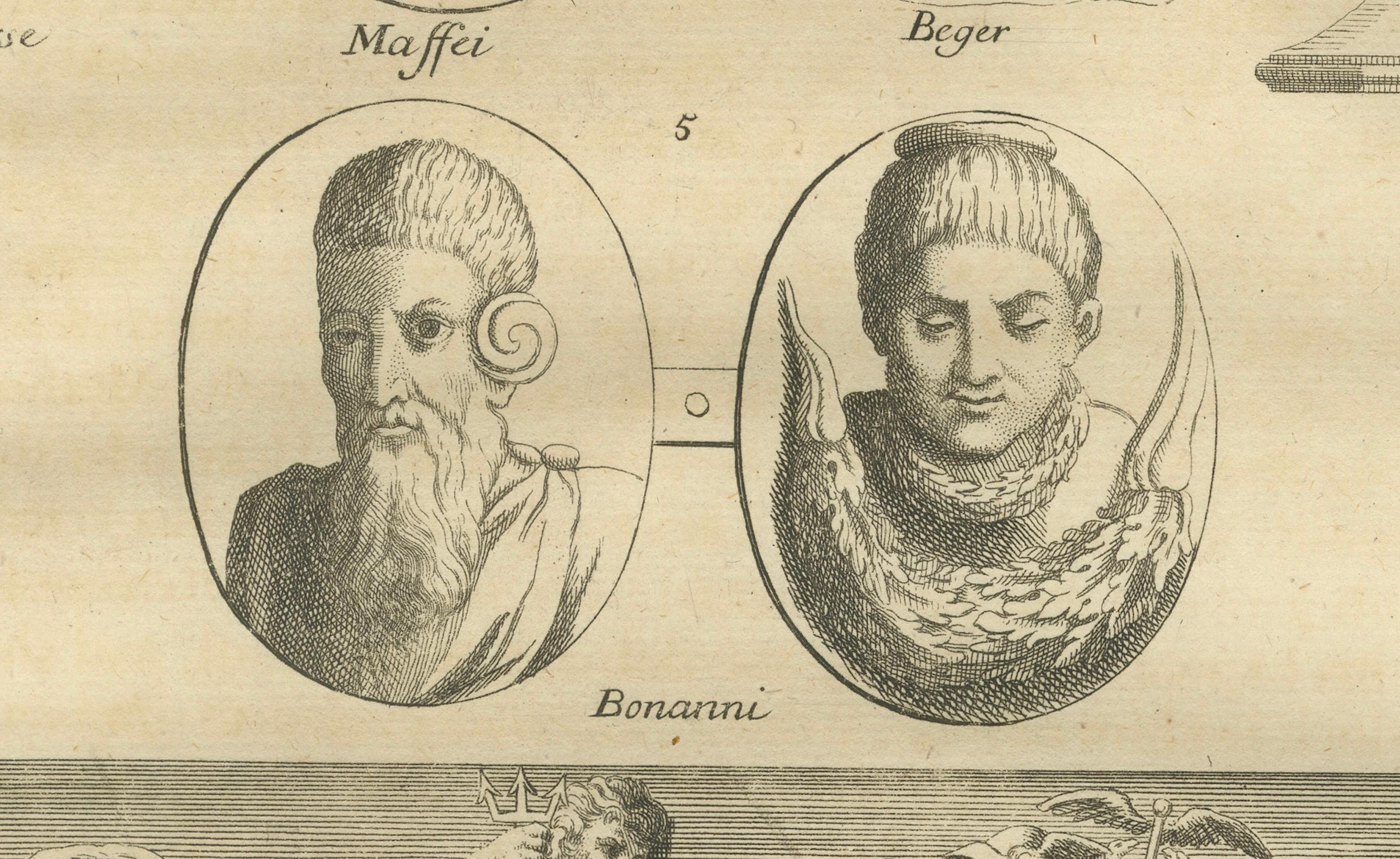 Roman Sculptures & Portrait Heads, Composite Antiquities Plate, Montfaucon 1721