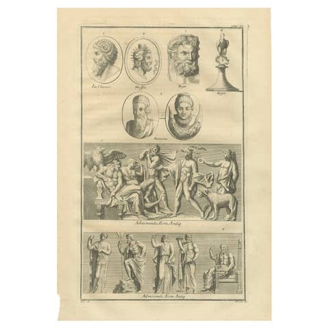 Roman Sculptures & Portrait Heads, Composite Antiquities Plate, Montfaucon 1721