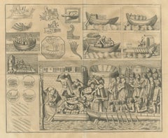Roman Ships, Prows, Coins and a Loading Scene from Trajan's Column, 1722
