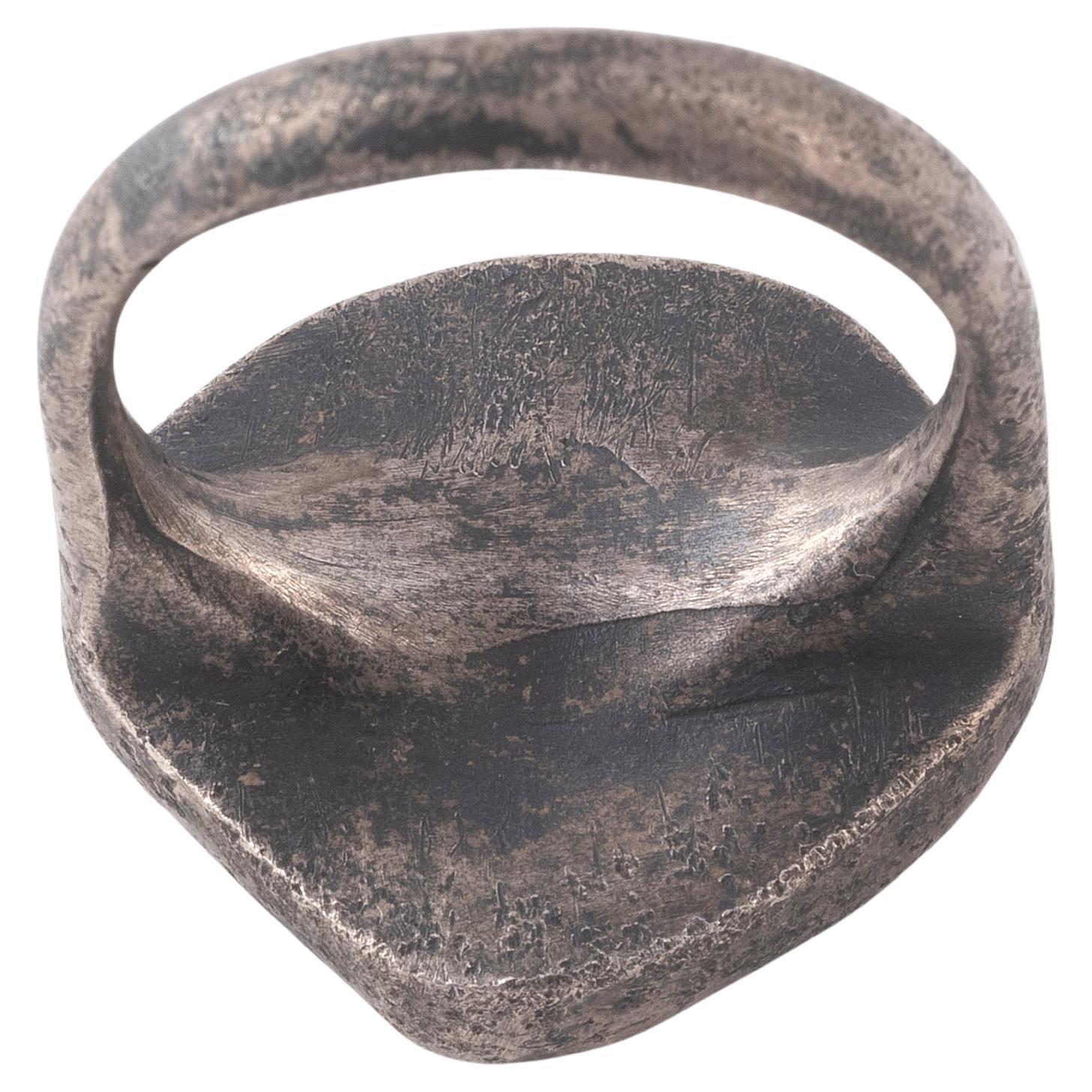Roman Silver Signet Ring with fauno on the phallus  1st-3rd century AD
Top size: 2.4cm
Size 9
Weight 18,92gr.