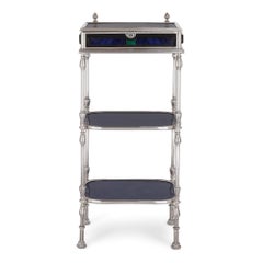 Lapis Lazuli, Malachite and Silvered Bronze Étagère Jewellery Case Table