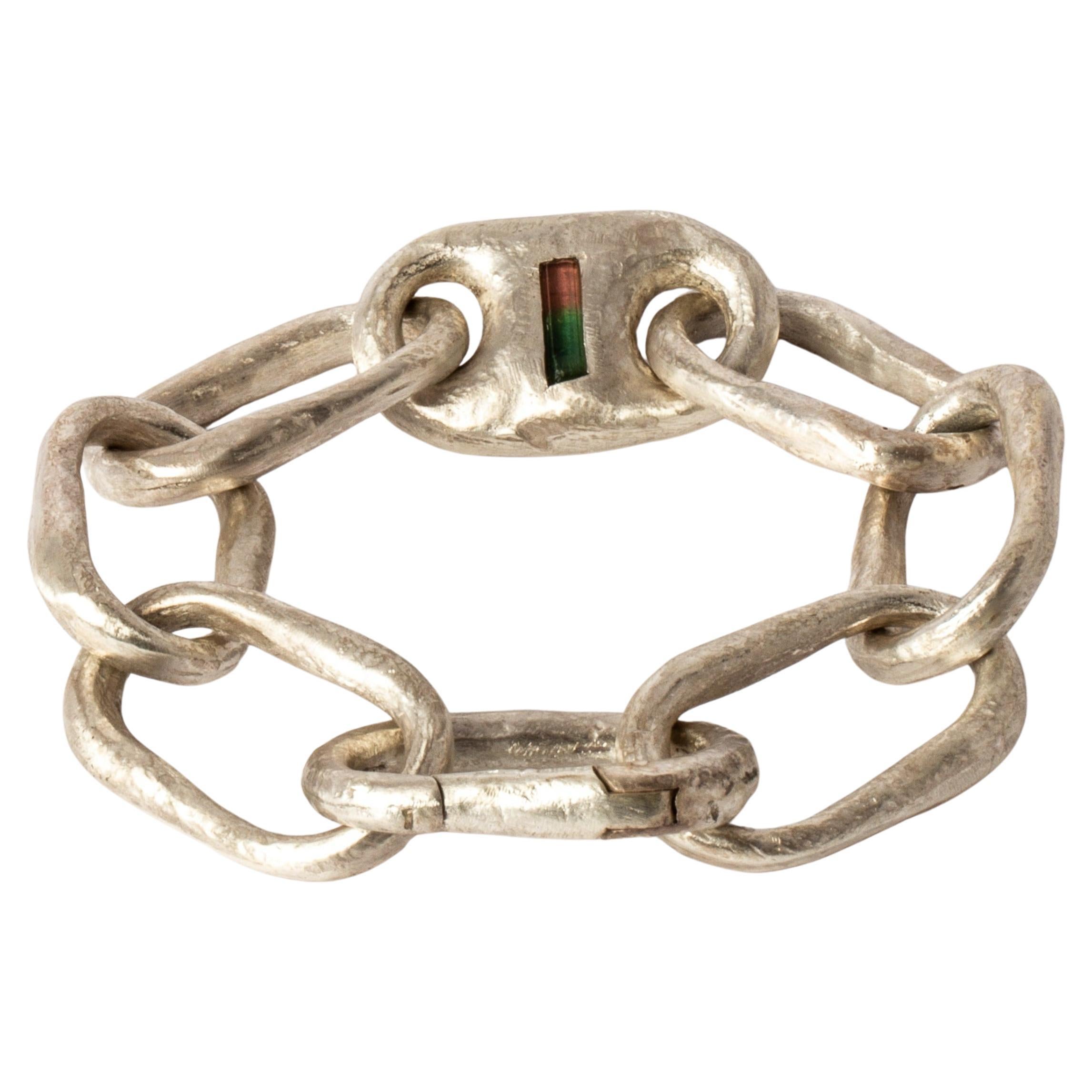 Roman Small Link Bracelet w/ Small Closed Link (1-Setting, Elbaite, MA+ELB) For Sale