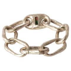 Bracelet romain à petits maillons avec petit maillon Closed (1-Setting, Elbaite, MA+ELB)