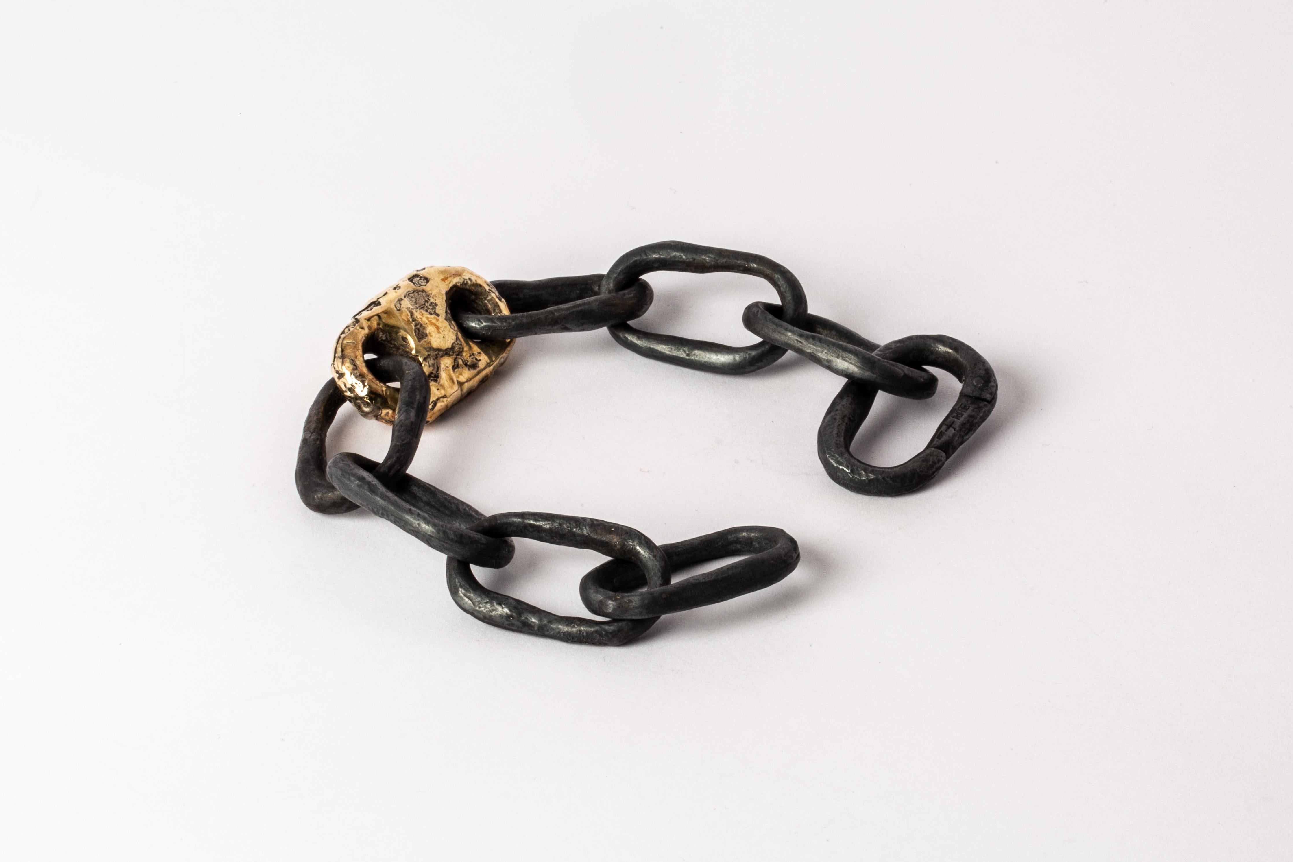 Women's or Men's Roman Small Link Bracelet w/ Small Closed Link (Fuse, KA+DA18K) For Sale