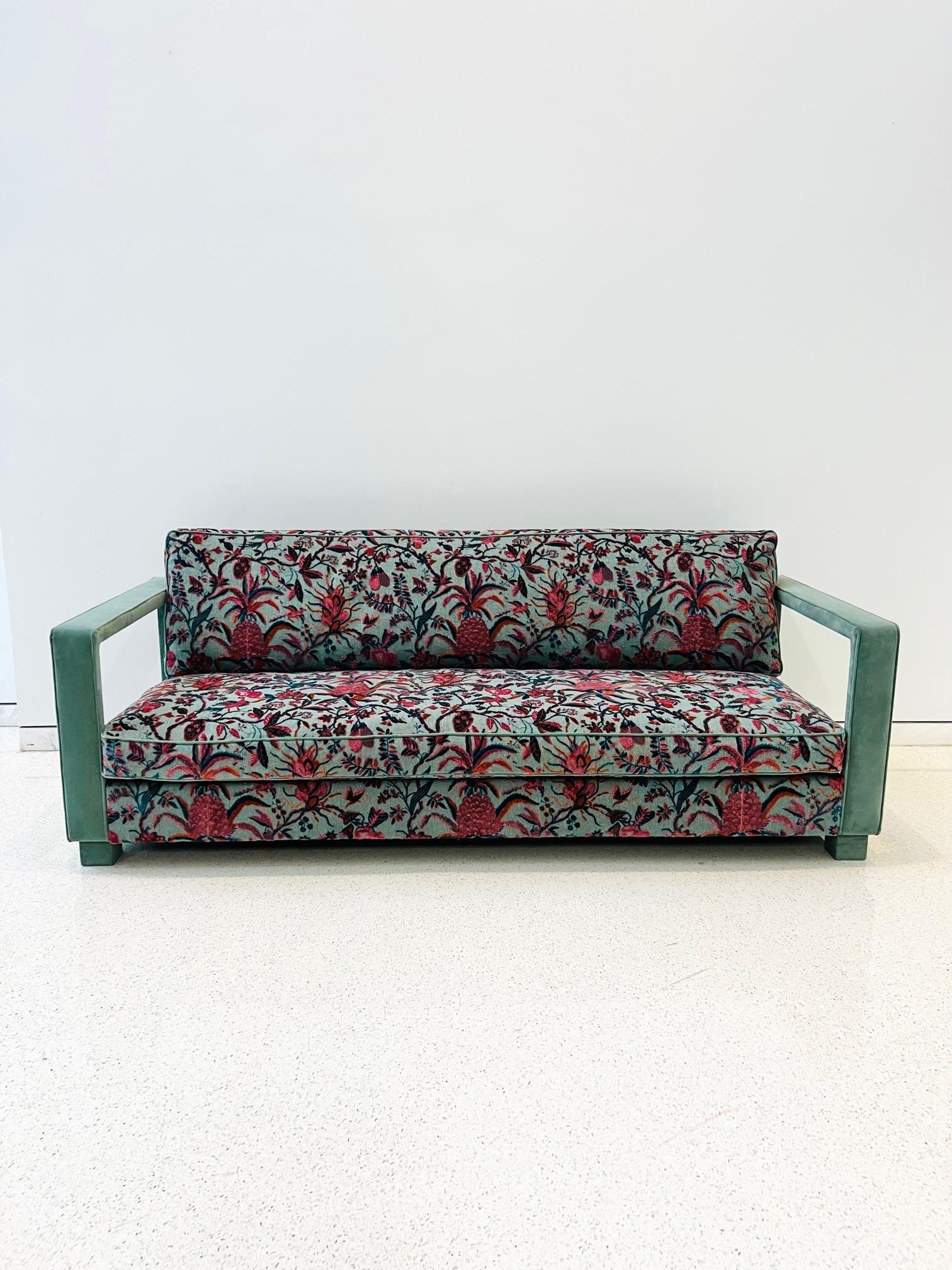 Roman Sofa by La Maison Pierre Frey in Exquisite Openwork Velvet 5