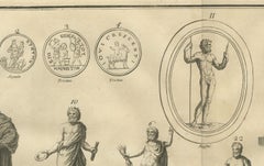 Roman Statues and Coins, Composite Antiquities Plate with Center Fold, 1721