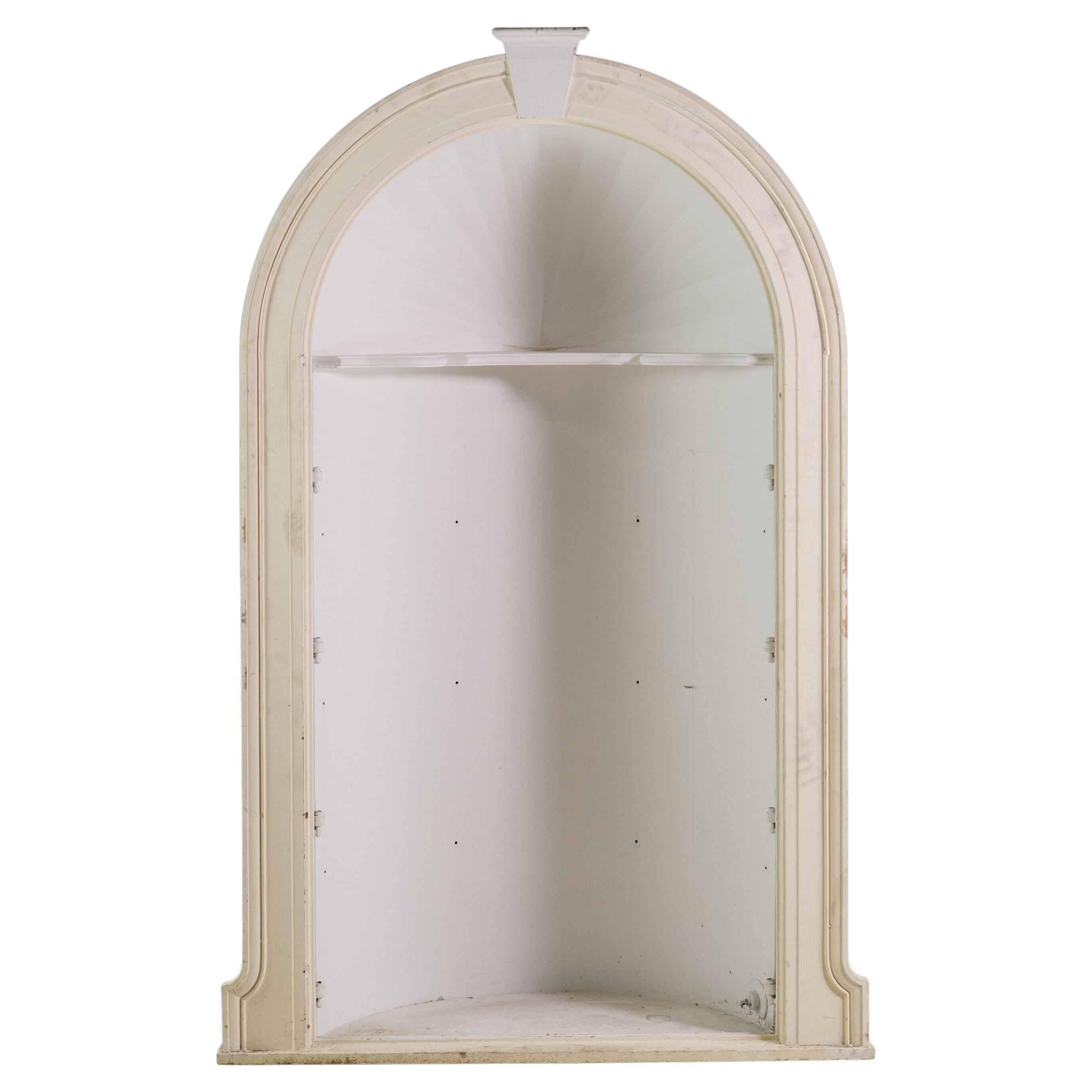 Roman Style Arched Alcove Keystone Top Interior Shelf For Sale