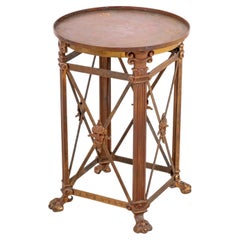 Roman Style Brass Circular Side Table