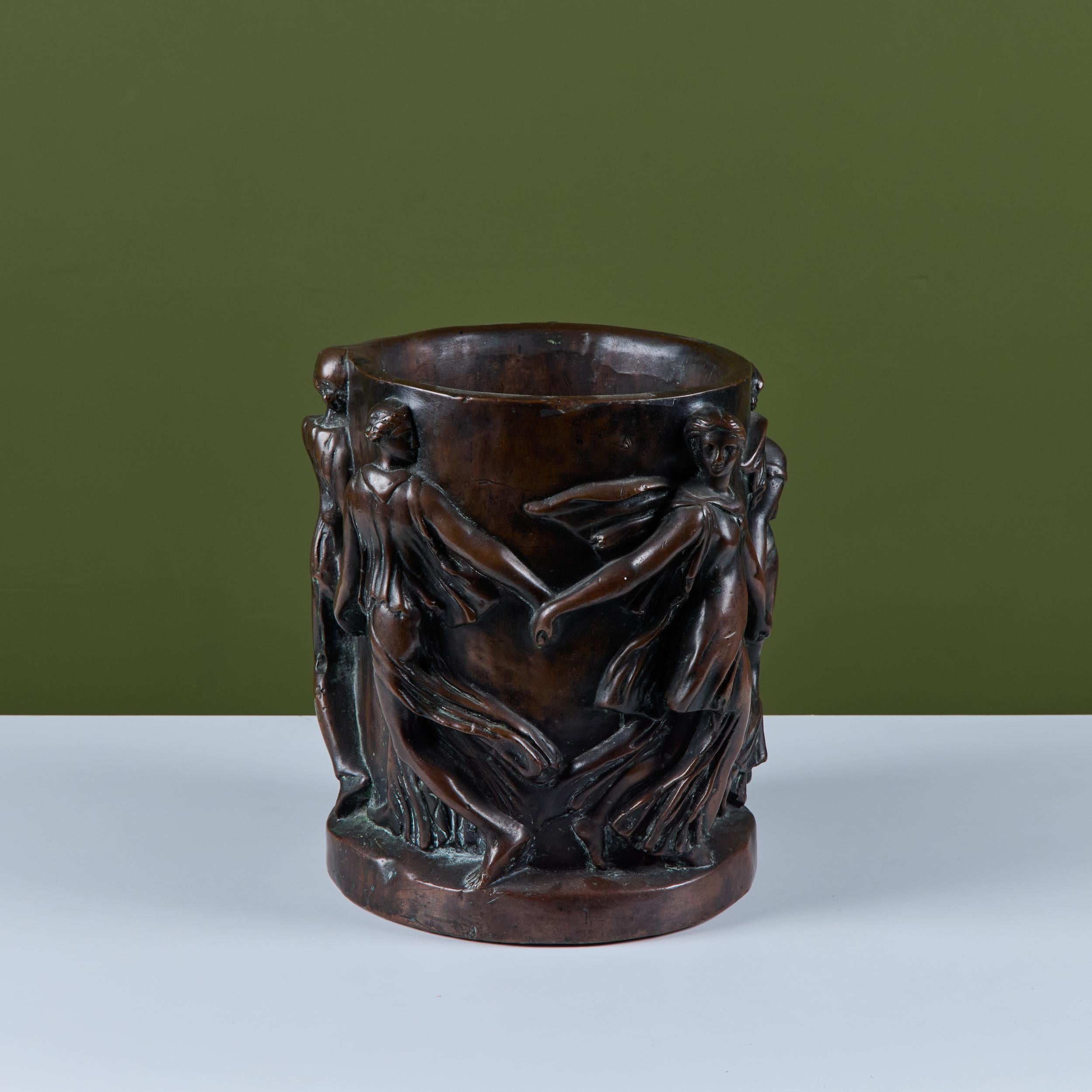 20th Century Roman Style Bronzed Plaster Planter For Sale