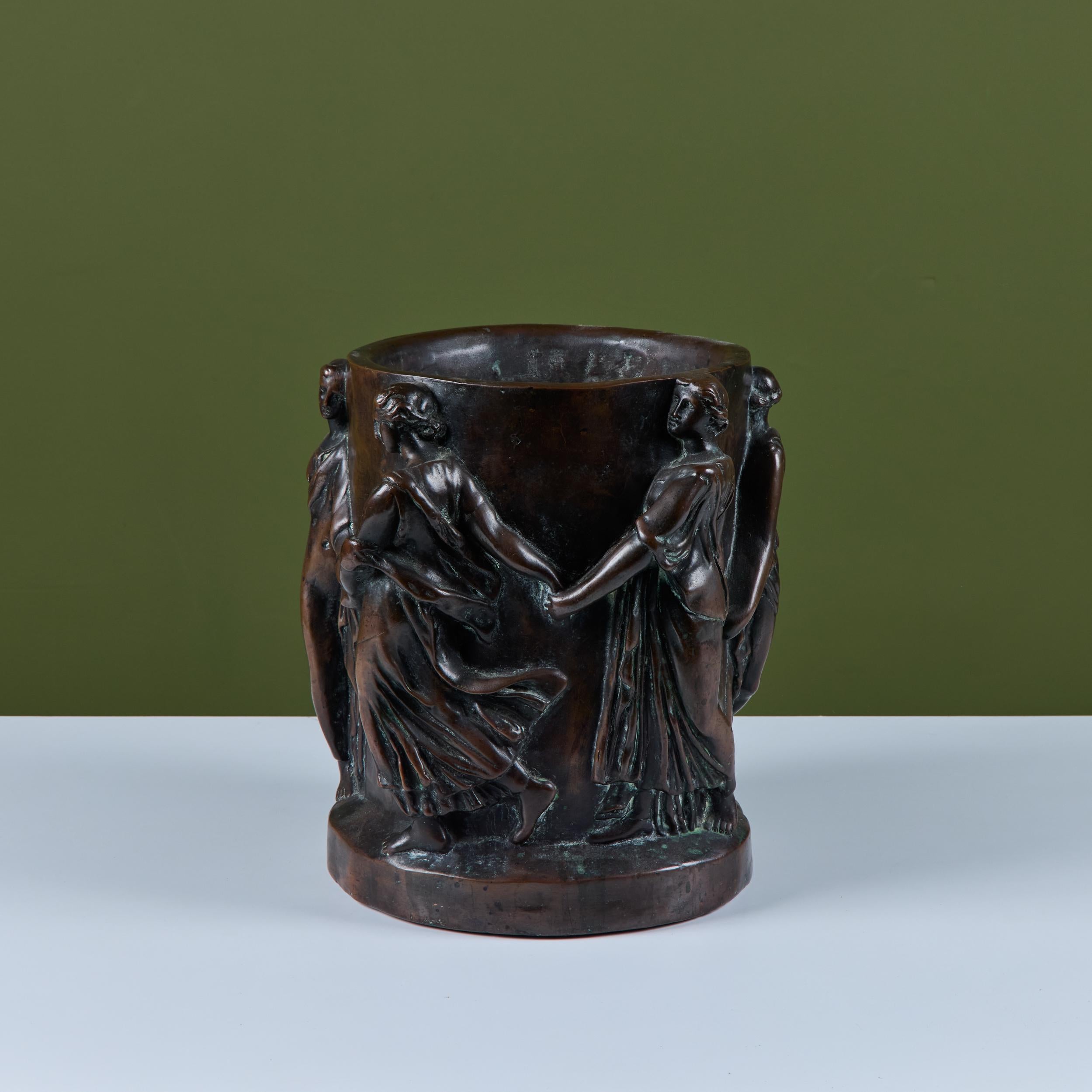 Roman Style Bronzed Plaster Planter For Sale 2