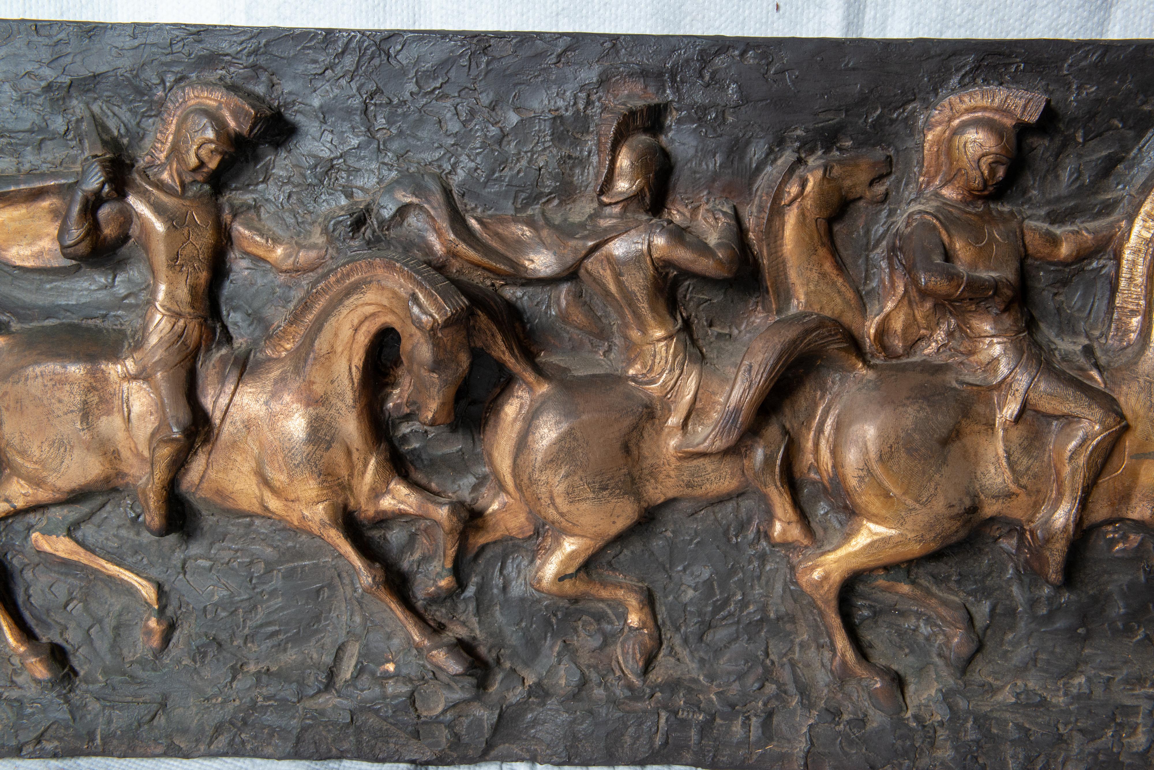 Mid-20th Century Roman style Frieze Soldiers on Horseback, Fiberglass For Sale