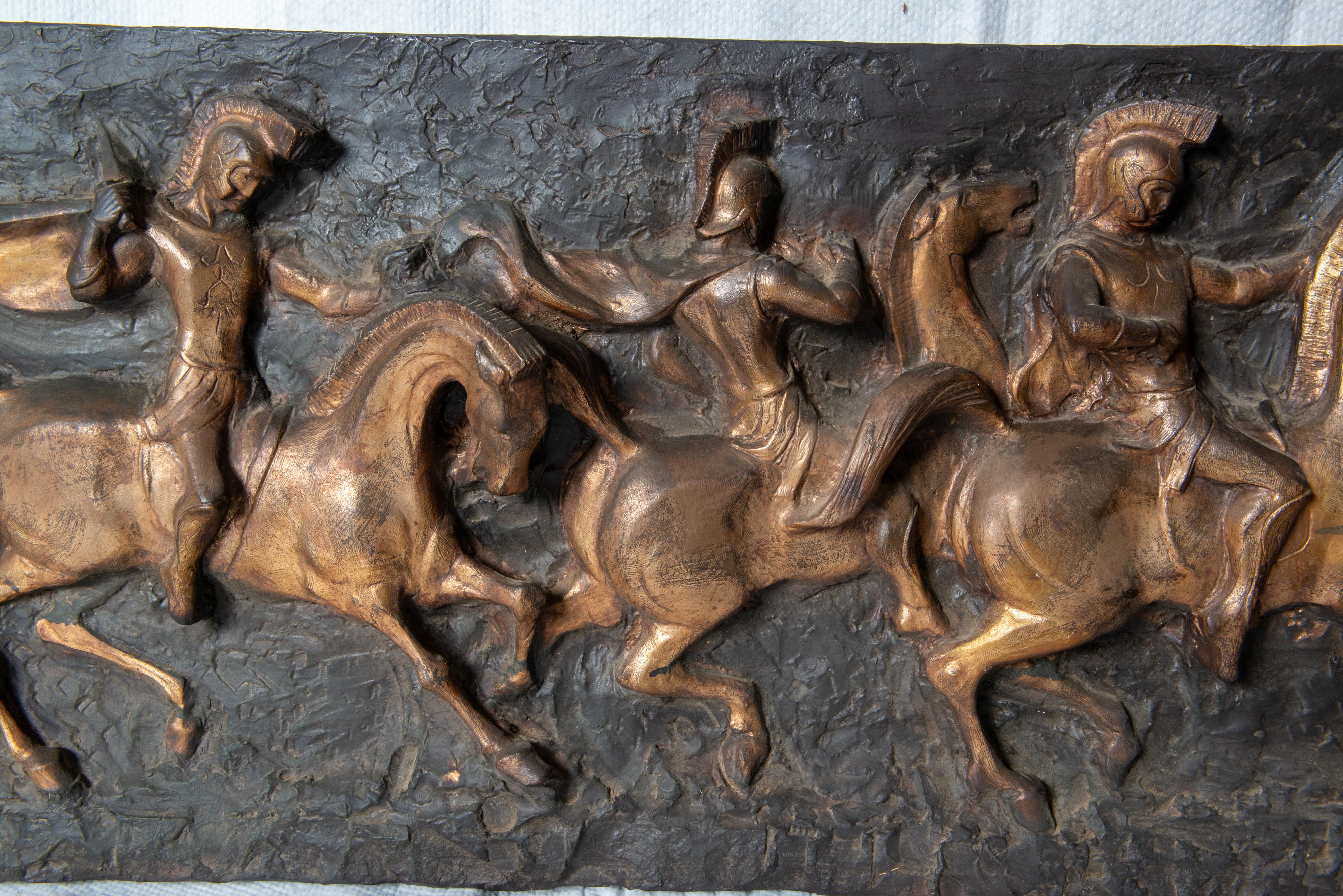 Roman style Frieze Soldiers on Horseback, Fiberglass In Good Condition In Stamford, CT