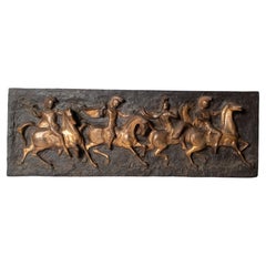 Vintage Roman style Frieze Soldiers on Horseback, Fiberglass