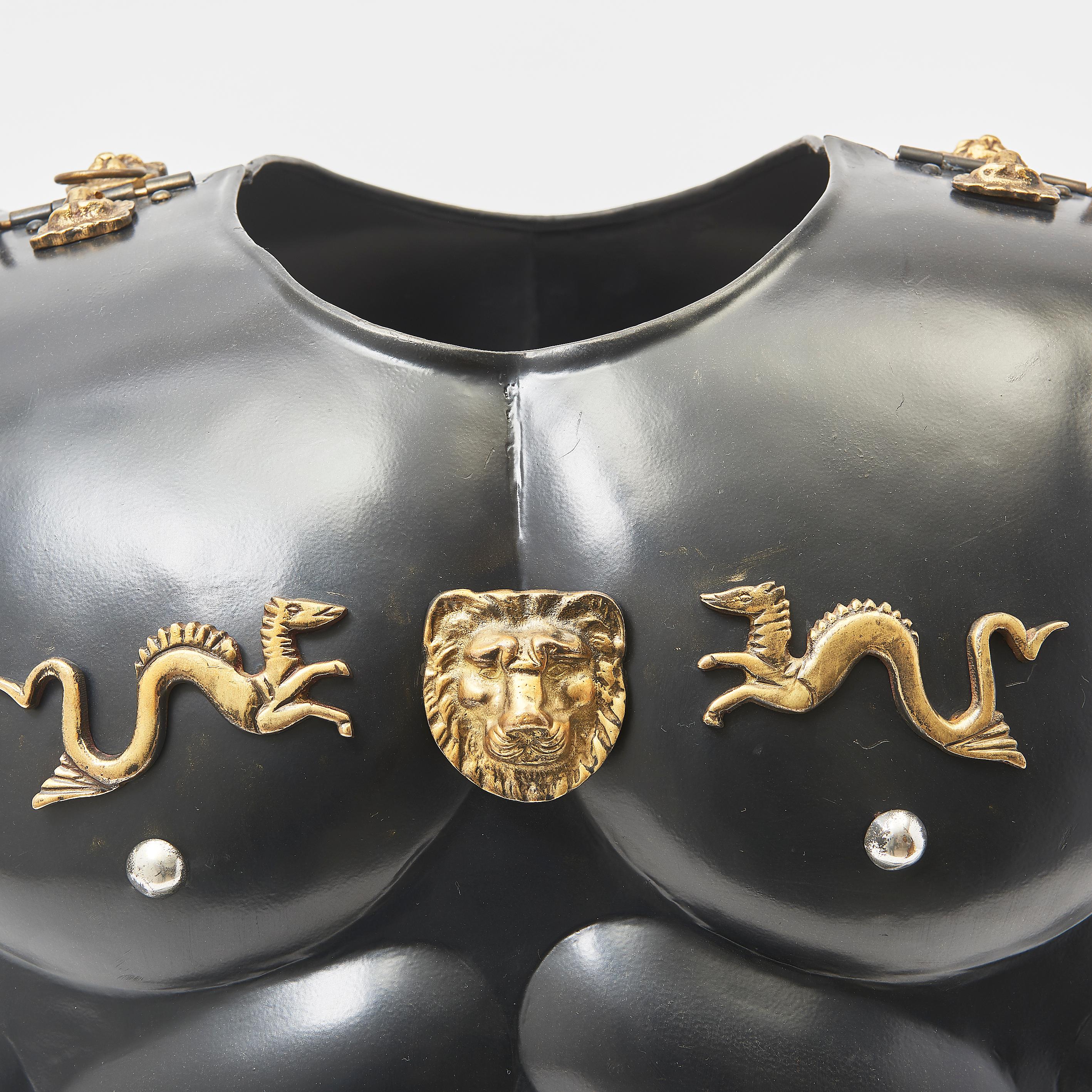 Roman Style Iron and Bronze Cuirasse, Italian, 20th Century For Sale 1
