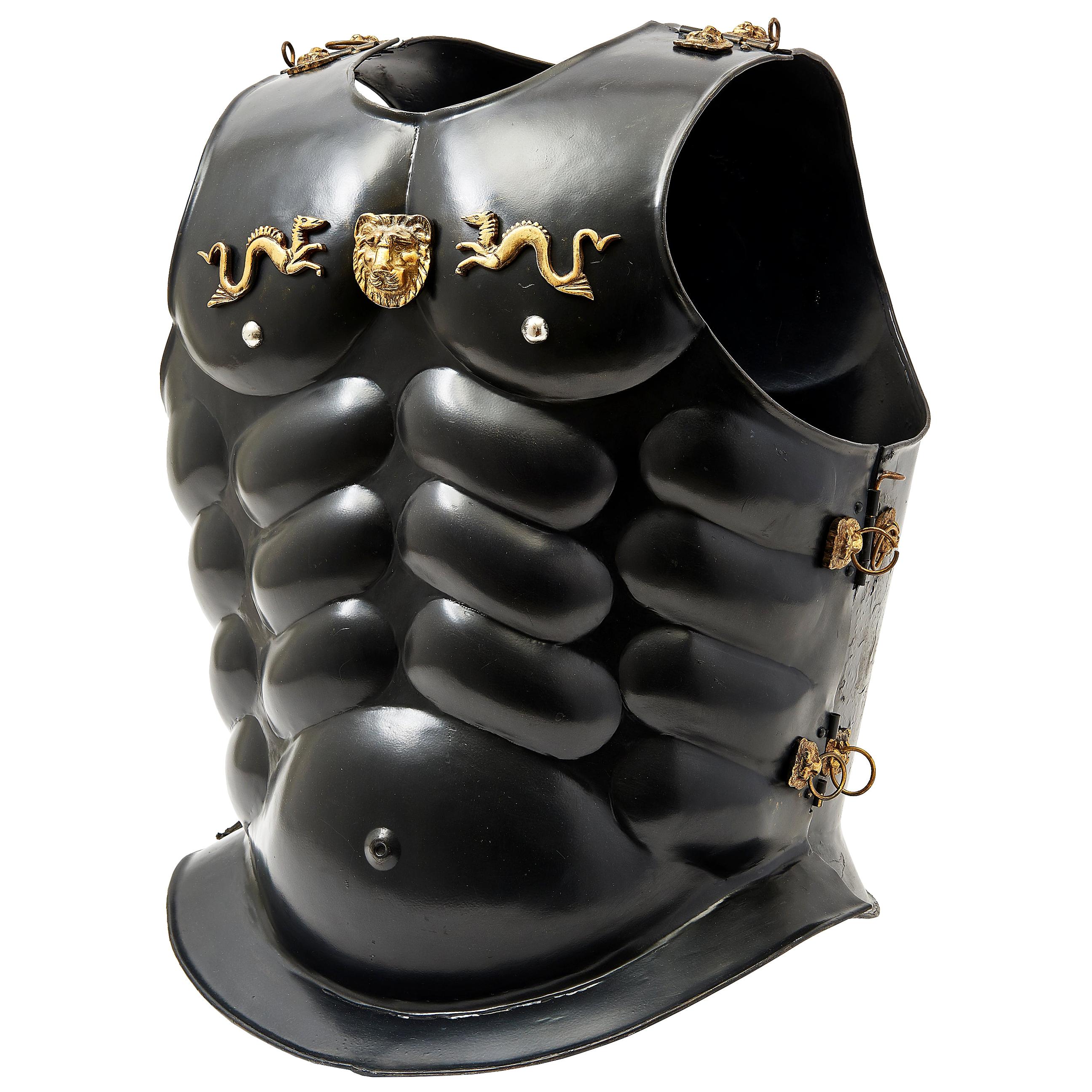 Roman Style Iron and Bronze Cuirasse, Italian, 20th Century For Sale