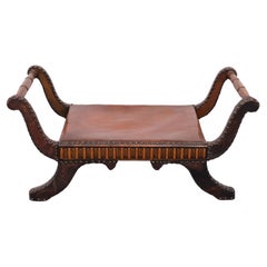 Roman style Leather Ottoman made in England 1940s