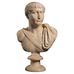 Roman style  Marble Portrait Bust of the Emperor Trajan