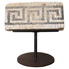 Antique Reclaimed Roman Style Mosaic Floor Fragment on Stand