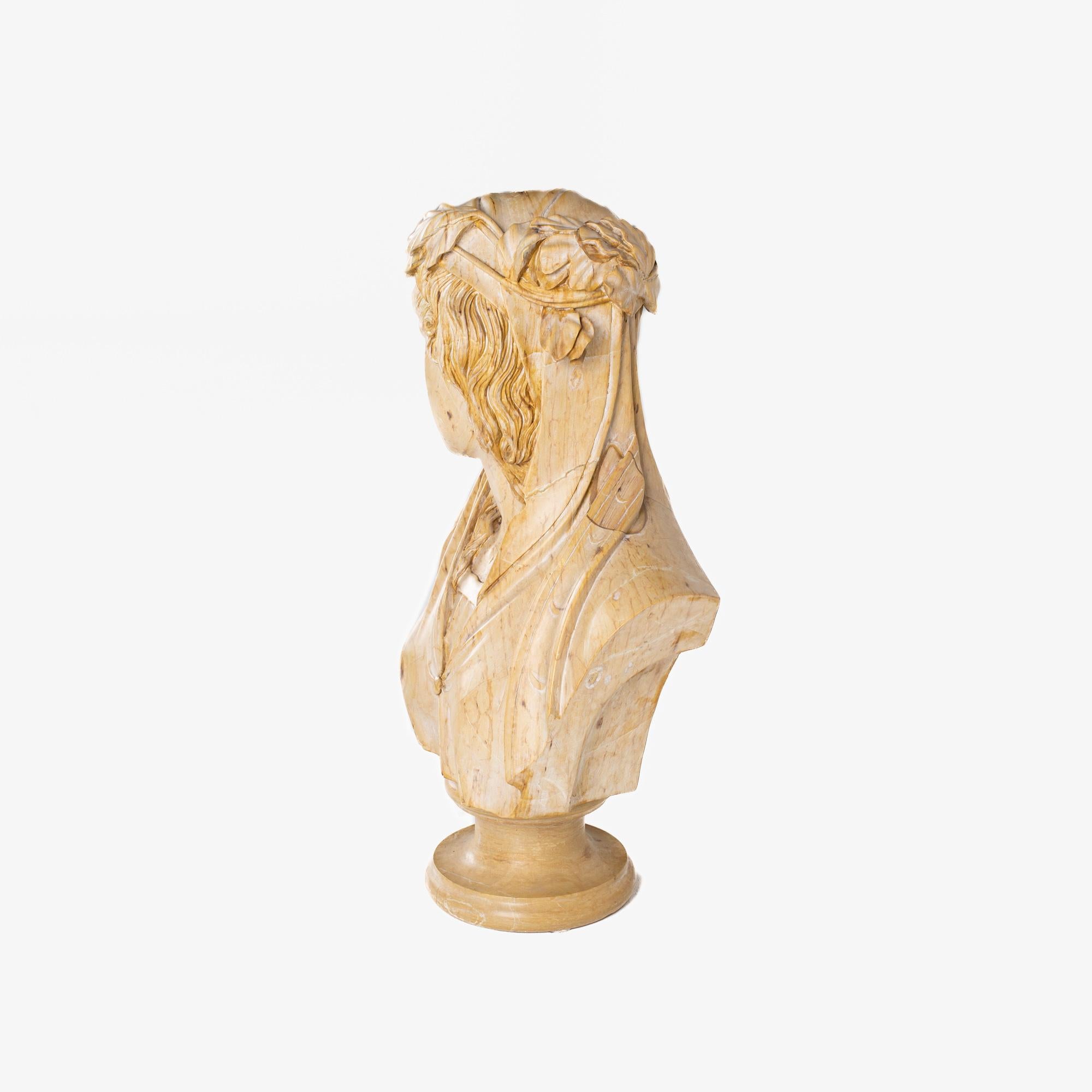 American Roman Style Solid Marble Bust For Sale