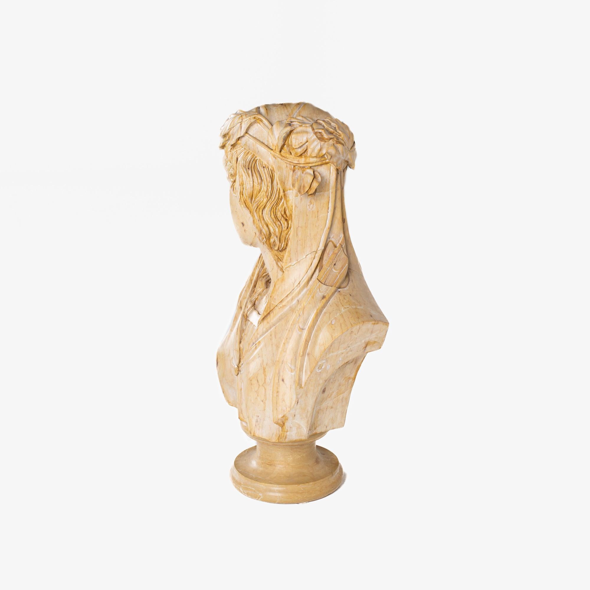 Americano Busto in marmo massiccio in stile romano in vendita