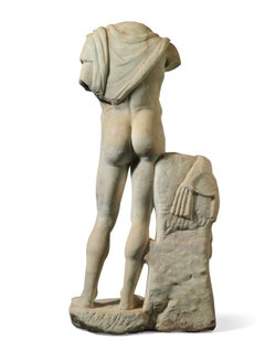 Roman style solid marble male bust