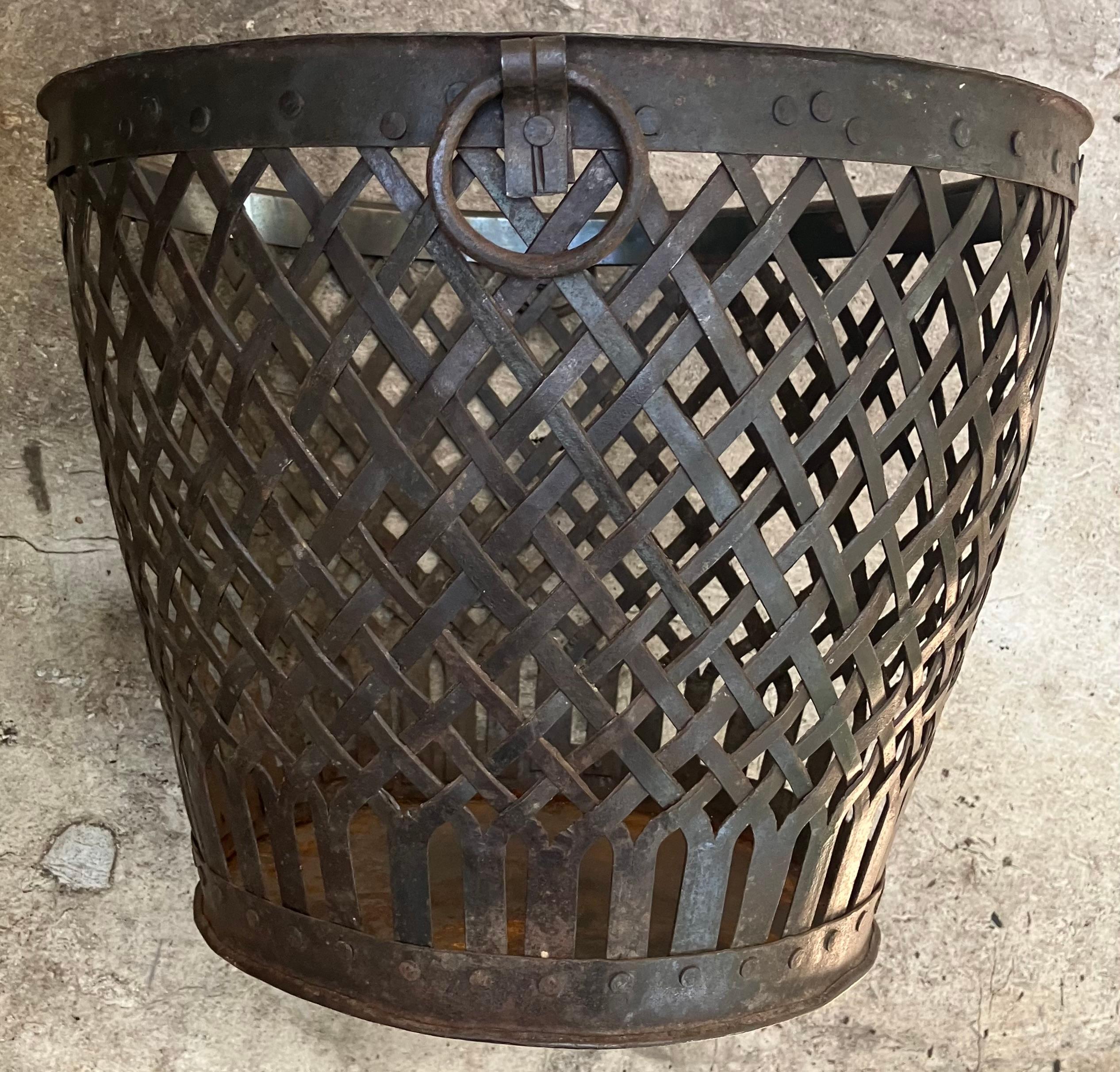 Hand-Crafted Roman Style Wastebasket For Sale