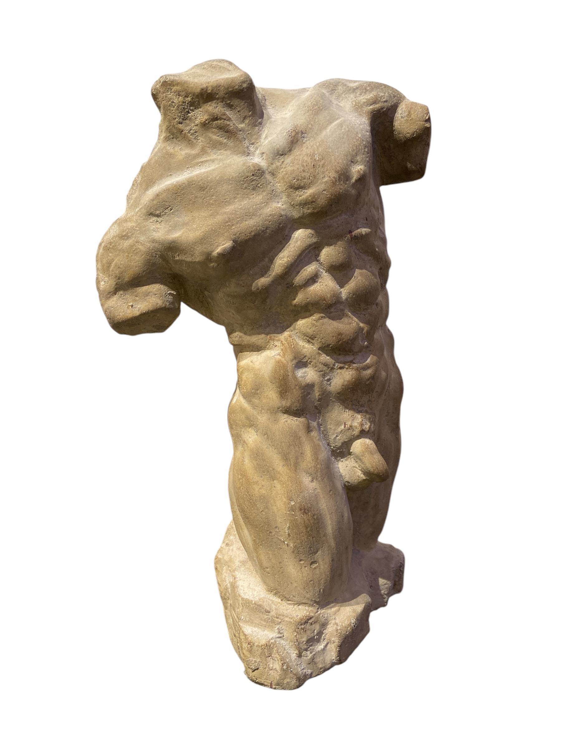 Classical Roman Roman torso in stone For Sale