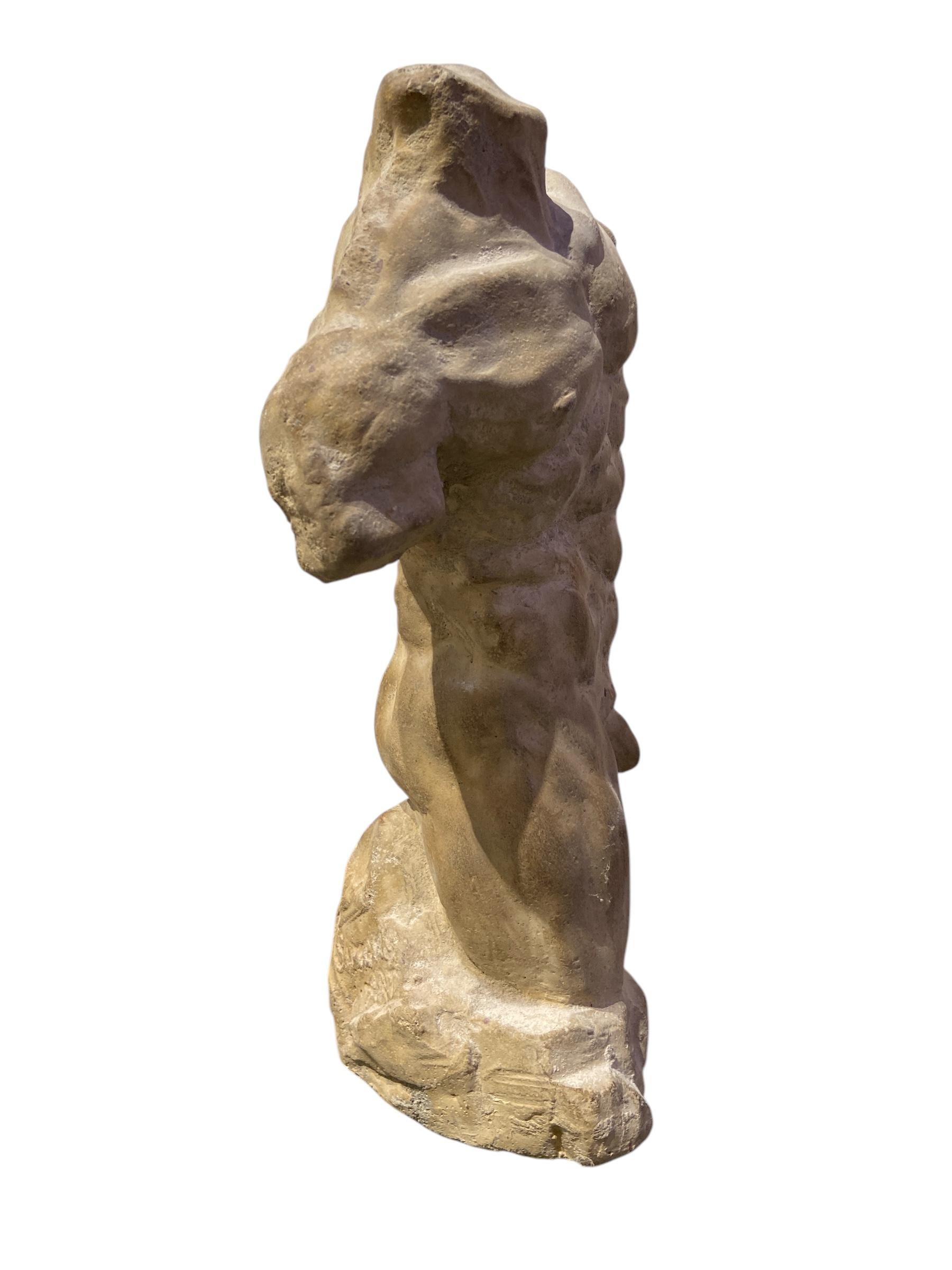 Italian Roman torso in stone For Sale
