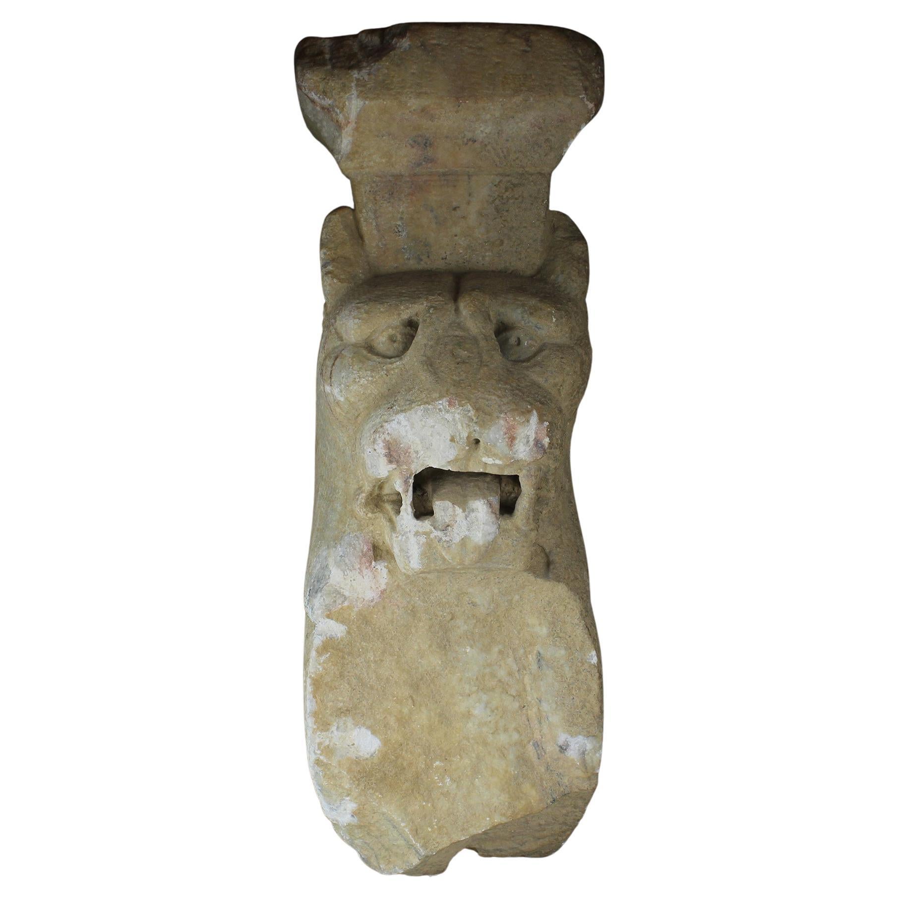 Roman Trapezophorum 'Table Leg' with the Head of a Panther For Sale