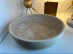 Roman Travertine Bowl by Le Lampade