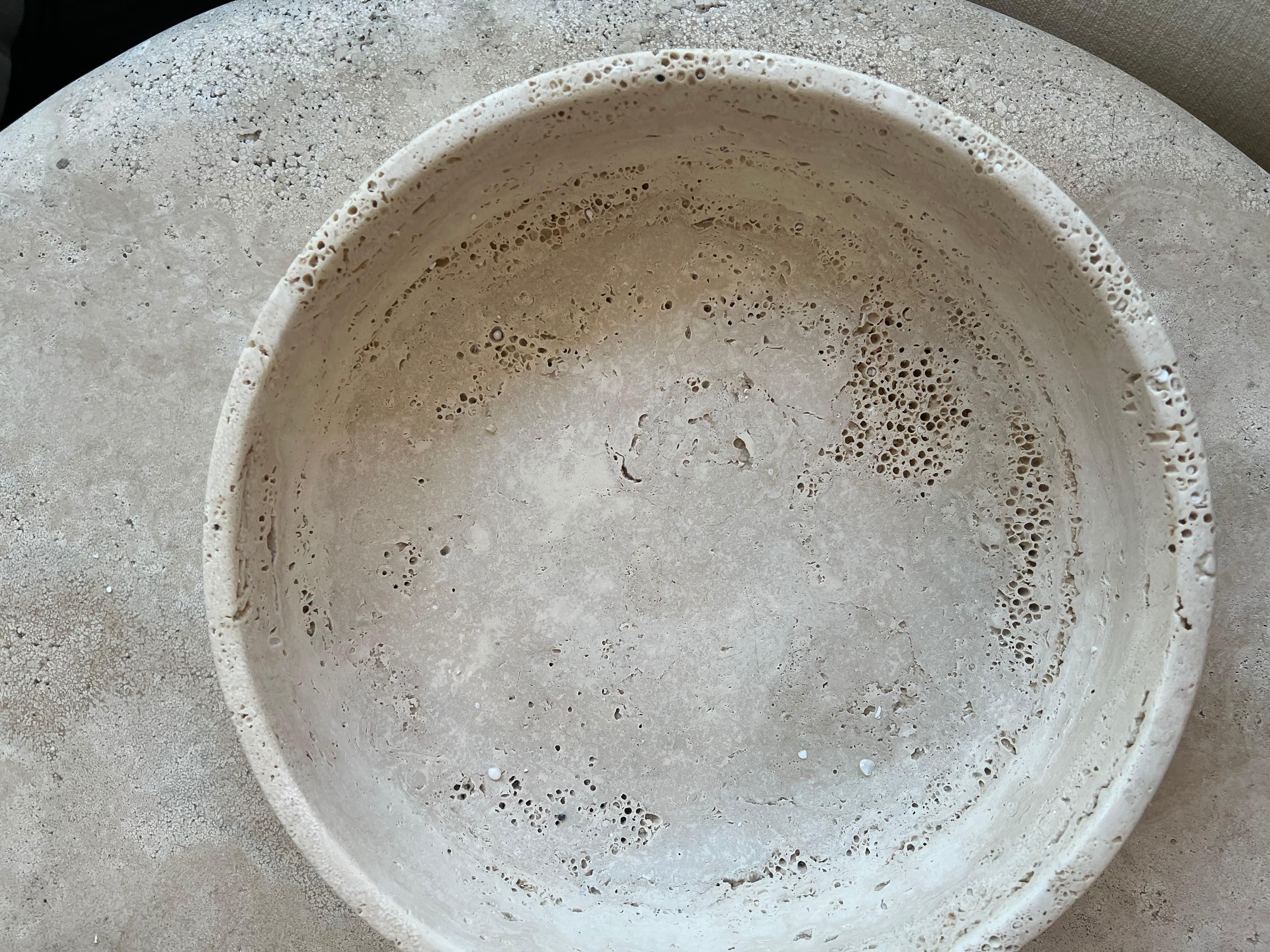 Modern Roman Travertine Bowl by Le Lampade