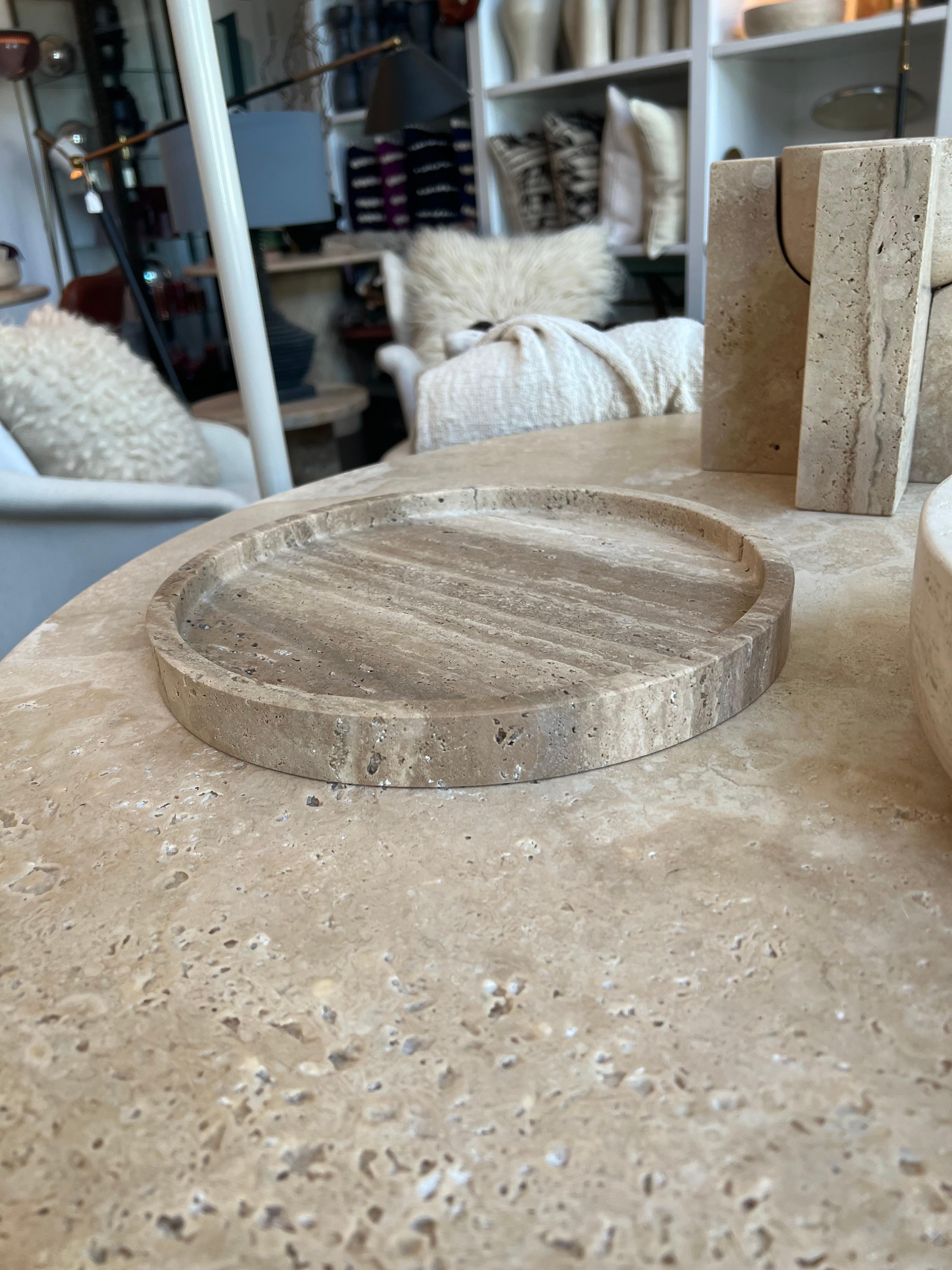 Hand-Crafted Roman Travertine Vessel by Le Lampade