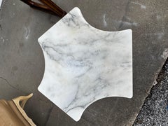 Roman Tri-Column Carrera Marble Pedestal Table