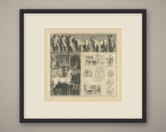 Roman Triumphal Chariots, Sacrificial Bulls and Coins, Montfaucon, 1722