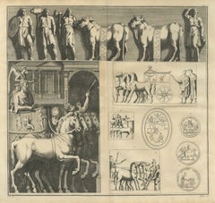 Roman Triumphal Chariots, Sacrificial Bulls and Coins, Montfaucon, 1722