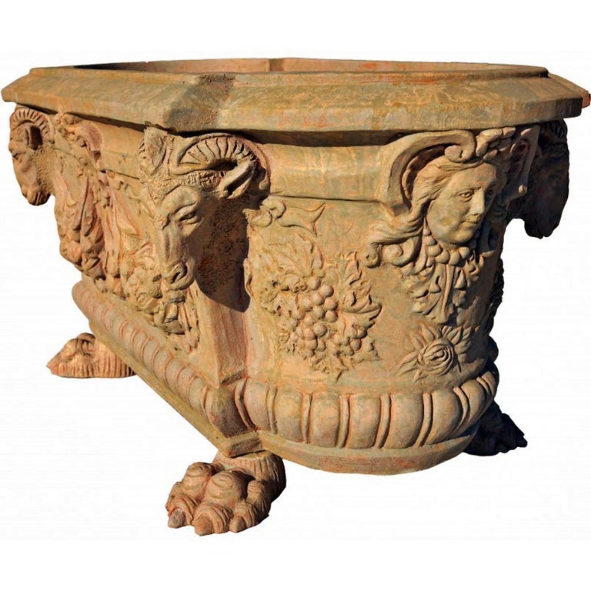 Römischer Wannen aus Terrakotta, spätes 19. Jahrhundert (Handgefertigt) im Angebot
