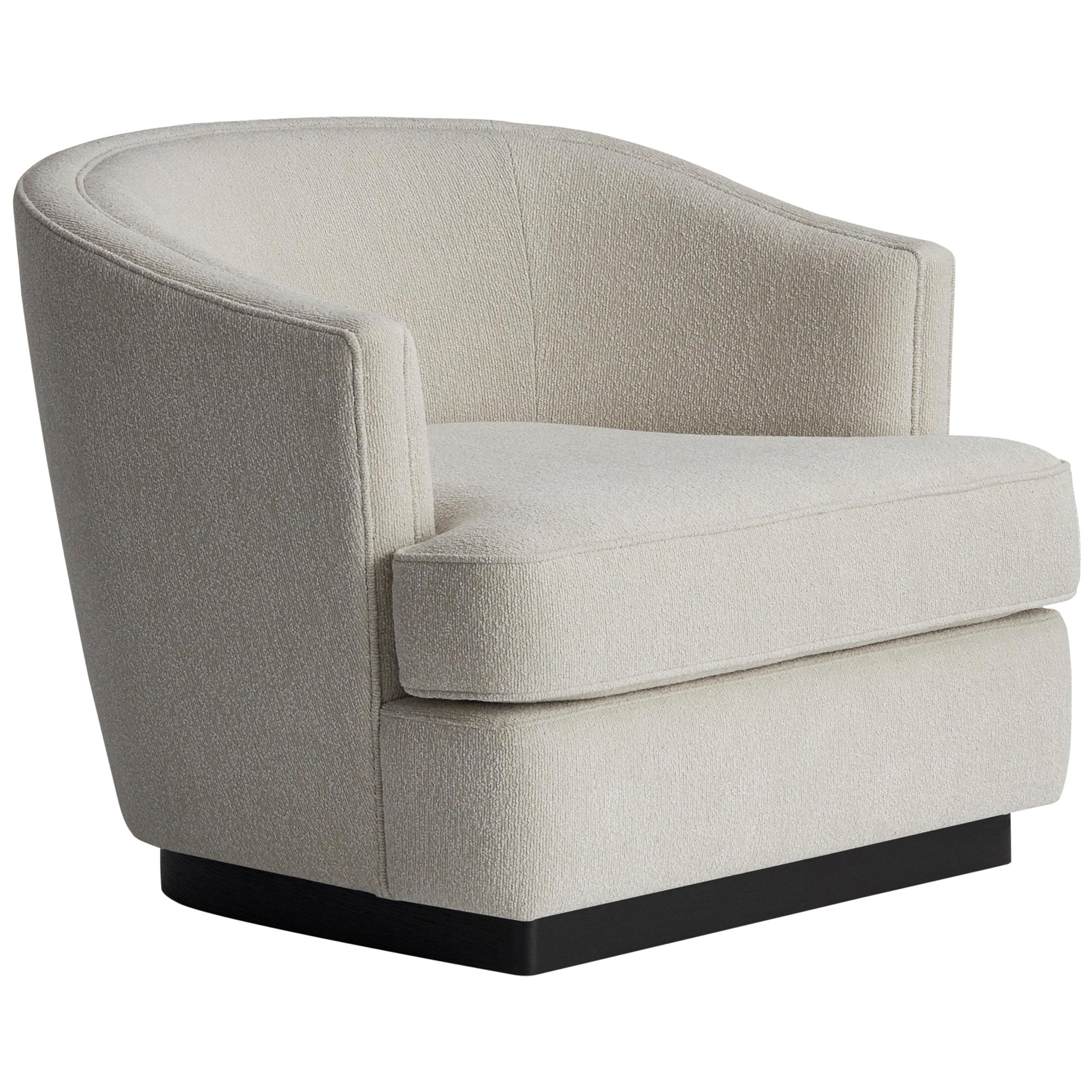 ROMANA lounge chair in white boucle fabric