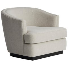 ROMANA lounge chair in white boucle fabric