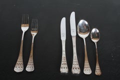 Romance, Bijorn Windblad Rosenthal couverts en métal argenté pour 12 personnes avec étui de 79 pièces