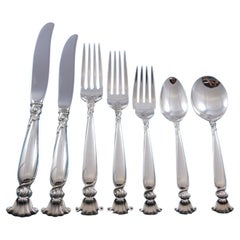 Romance of the Sea Wallace Sterling Silver Flatware Set Shell Motif Dinner 85 Pc