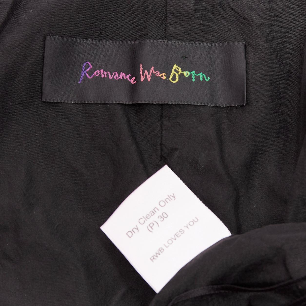 ROMANCE WAS BORN roter Midirock aus Baumwoll-Seidenmischung und Blumenspitze mit schrägem Rüschen AUS8 S im Angebot 3