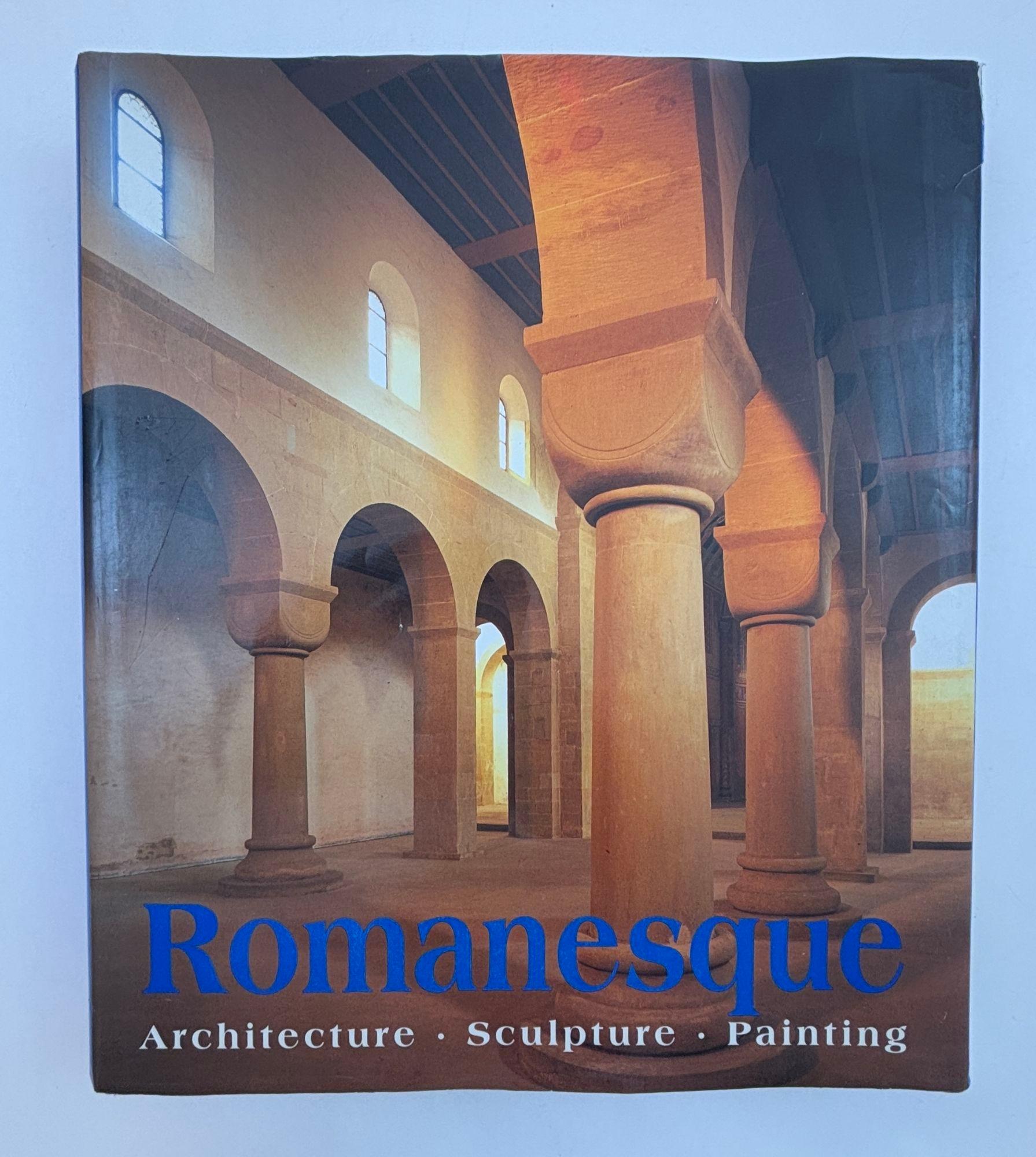 Romanesque Architecture Sculpture Painting Large Heavy Hardcover Toman Rolf.
The Romanesque period was during the high Middle Ages, and is so called because of its use of that typical classical Roman architectural device - the arch. The text looks